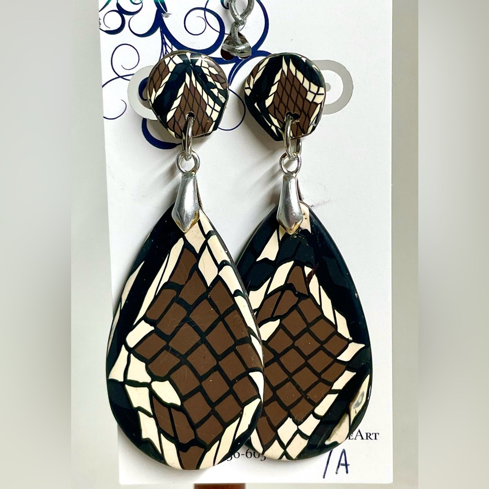 Snake skin dangle earrings